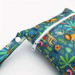 Jungle Animal Print Wet Bag for Cloth Diapers and Gym Clothes