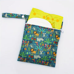 Jungle Animal Print Wet Bag for Cloth Diapers and Gym Clothes