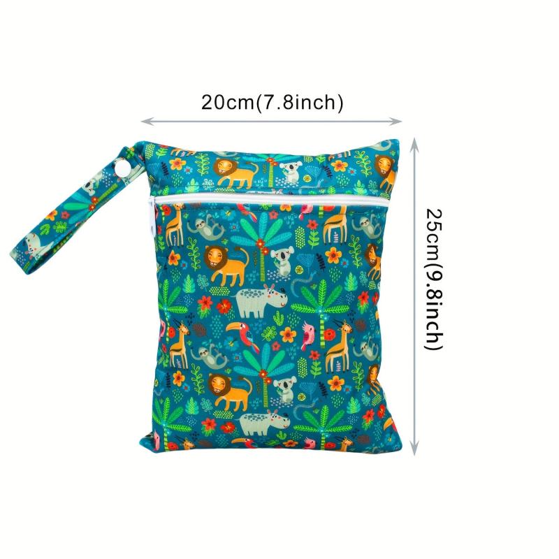 Jungle Animal Print Wet Bag for Cloth Diapers and Gym Clothes