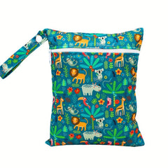 Jungle Animal Print Wet Bag for Cloth Diapers and Gym Clothes