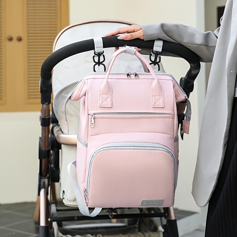 Large Capacity Pink Mommy Bag Soft Shell Casual Daypack Backpack