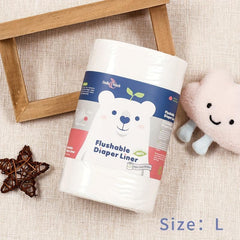 Bamboo Fiber Flushable Diaper Liners 100 Sheets Roll Polar Bear