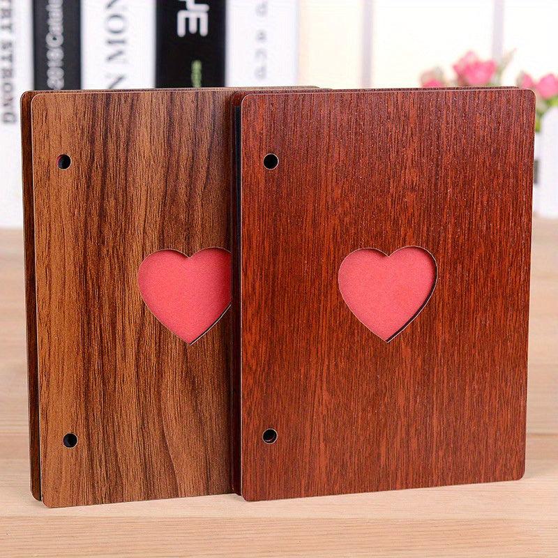 Wooden Love Heart Photo Album Vintage Style 6 Inch Scrapbook