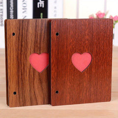 Wooden Love Heart Photo Album Vintage Style 6 Inch Scrapbook