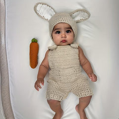 3-Piece Carrot Bunny Baby Photo Outfit