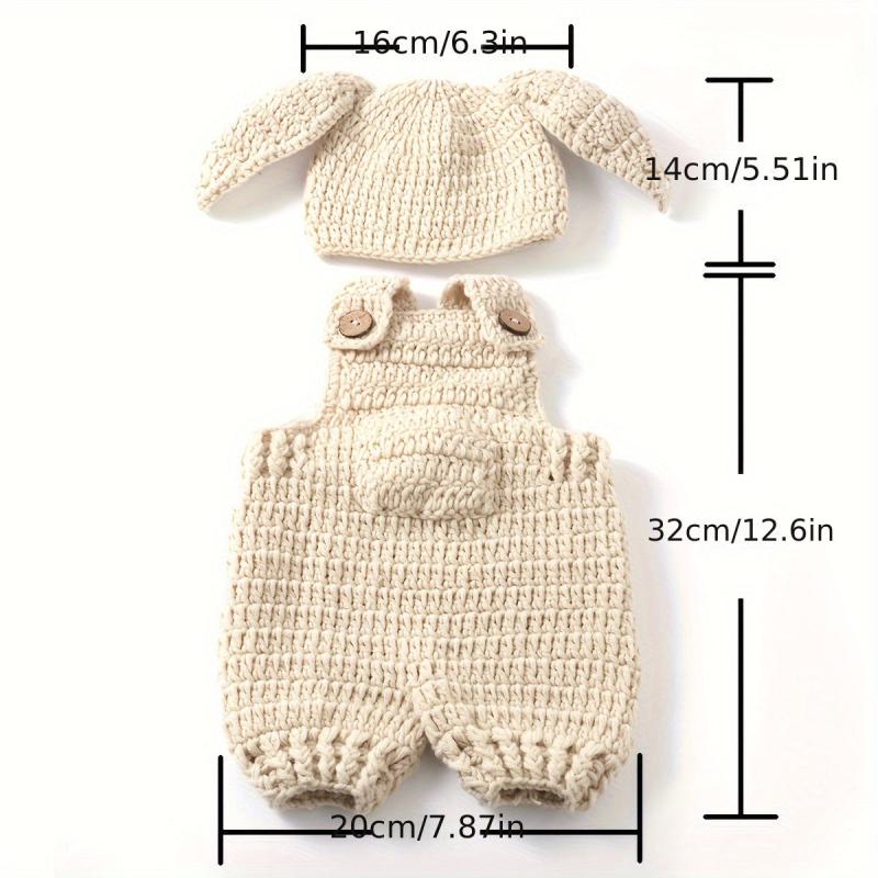 3-Piece Carrot Bunny Baby Photo Outfit