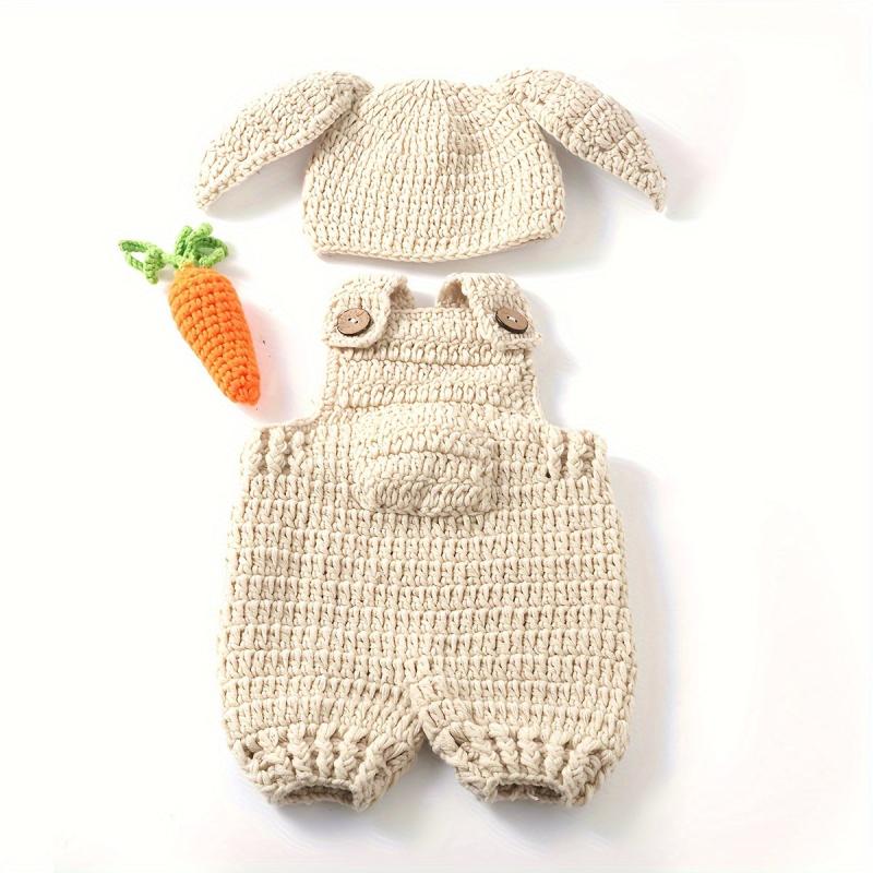 3-Piece Carrot Bunny Baby Photo Outfit
