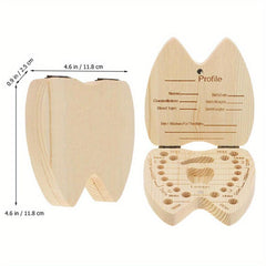 Wooden Floral Letter Tooth Storage Box