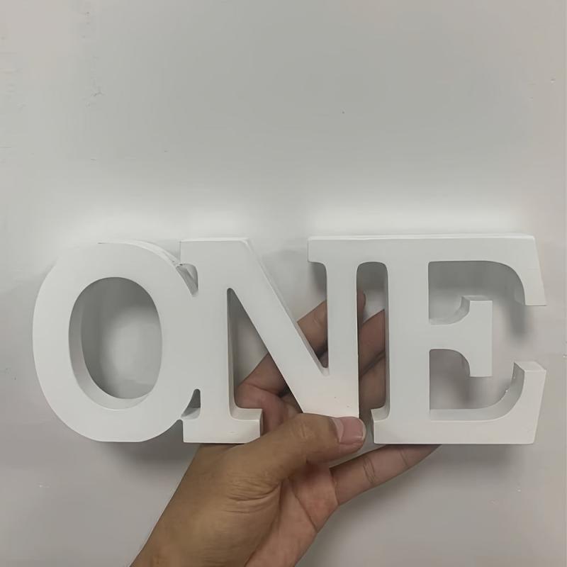 Wooden ONE Sign 1st Birthday Prop for Boy or Girl Natural Wood Finish