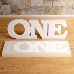 Wooden ONE Sign 1st Birthday Prop for Boy or Girl Natural Wood Finish
