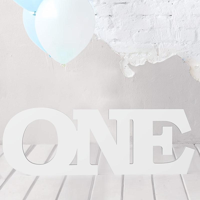 Wooden ONE Sign 1st Birthday Prop for Boy or Girl Natural Wood Finish