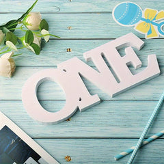 Wooden ONE Sign 1st Birthday Prop for Boy or Girl Natural Wood Finish