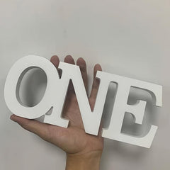 Wooden ONE Sign 1st Birthday Prop for Boy or Girl Natural Wood Finish