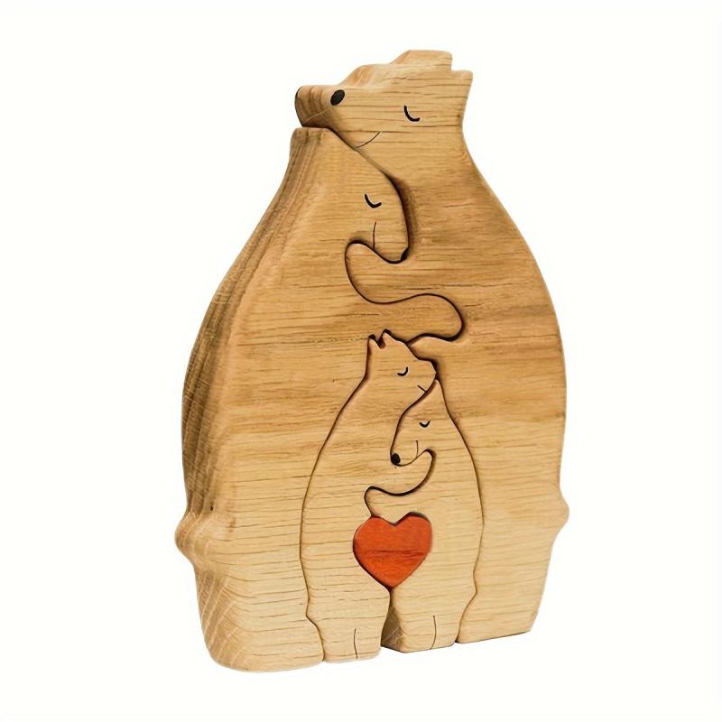 Qicai Xiaolu DIY Family Wooden Puzzle Heartwarming Solid Wood Decor Yellow