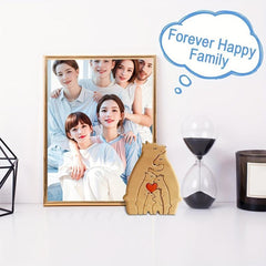 Qicai Xiaolu DIY Family Wooden Puzzle Heartwarming Solid Wood Decor Yellow