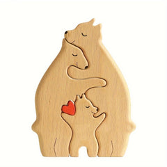 Qicai Xiaolu DIY Family Wooden Puzzle Heartwarming Solid Wood Decor Yellow