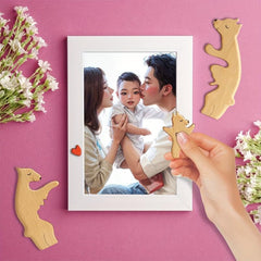 Qicai Xiaolu DIY Family Wooden Puzzle Heartwarming Solid Wood Decor Yellow