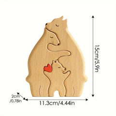 Qicai Xiaolu DIY Family Wooden Puzzle Heartwarming Solid Wood Decor Yellow