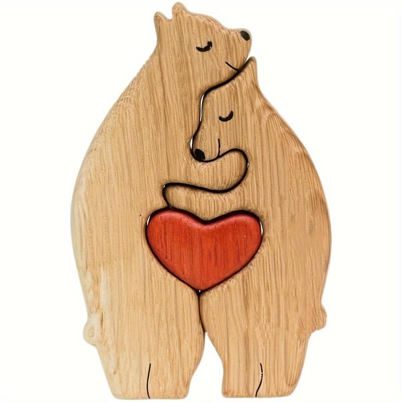 Qicai Xiaolu DIY Family Wooden Puzzle Heartwarming Solid Wood Decor Yellow