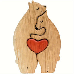 Qicai Xiaolu DIY Family Wooden Puzzle Heartwarming Solid Wood Decor Yellow