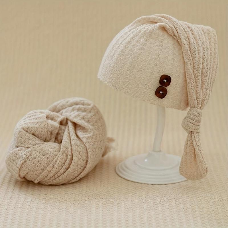 Newborn Houndstooth Knitted Swaddling Set