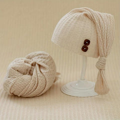 Newborn Houndstooth Knitted Swaddling Set