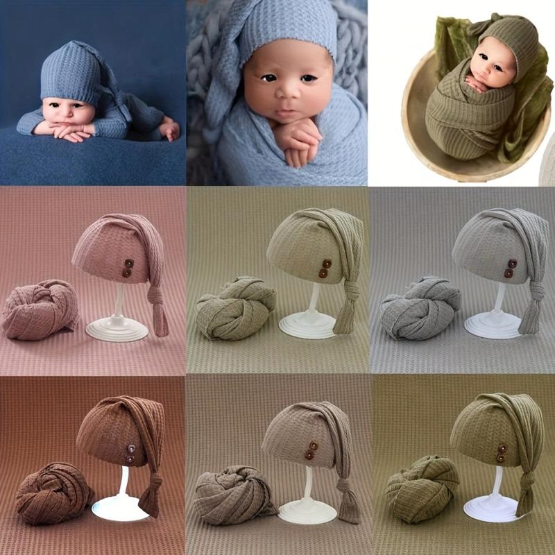 Newborn Houndstooth Knitted Swaddling Set