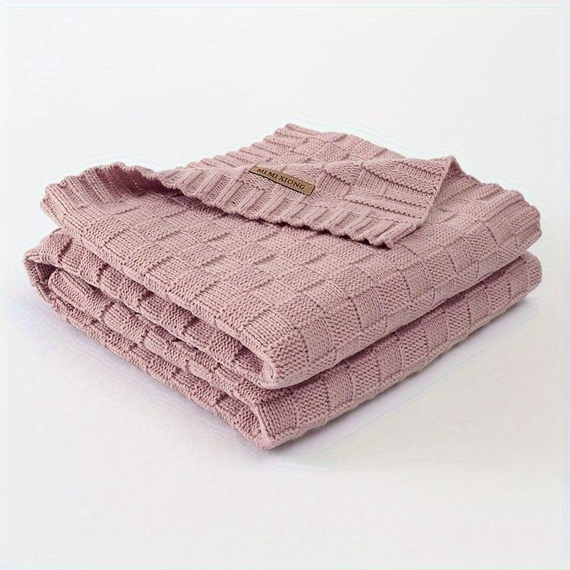 Cozy Kids' Solid Throw Blanket Soft Knit Hand Washable for Autumn & Winter