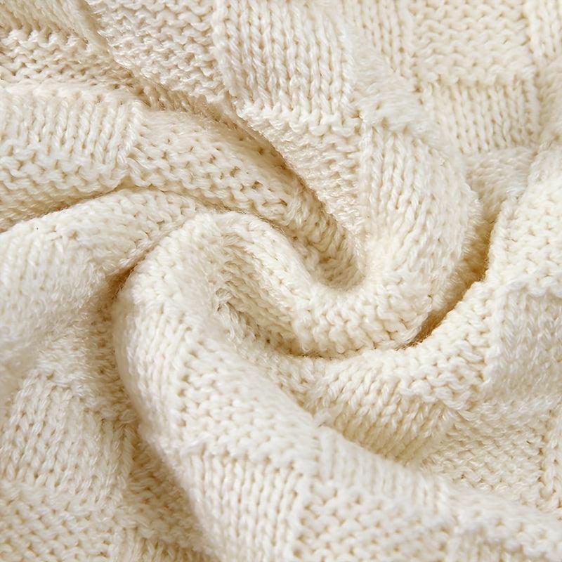Cozy Kids' Solid Throw Blanket Soft Knit Hand Washable for Autumn & Winter