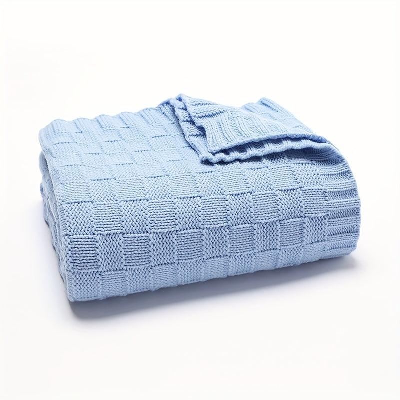 Cozy Kids' Solid Throw Blanket Soft Knit Hand Washable for Autumn & Winter