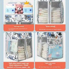 Functional Nursery Organizer Bag Hanging Storage for Diapers Wipes Toys