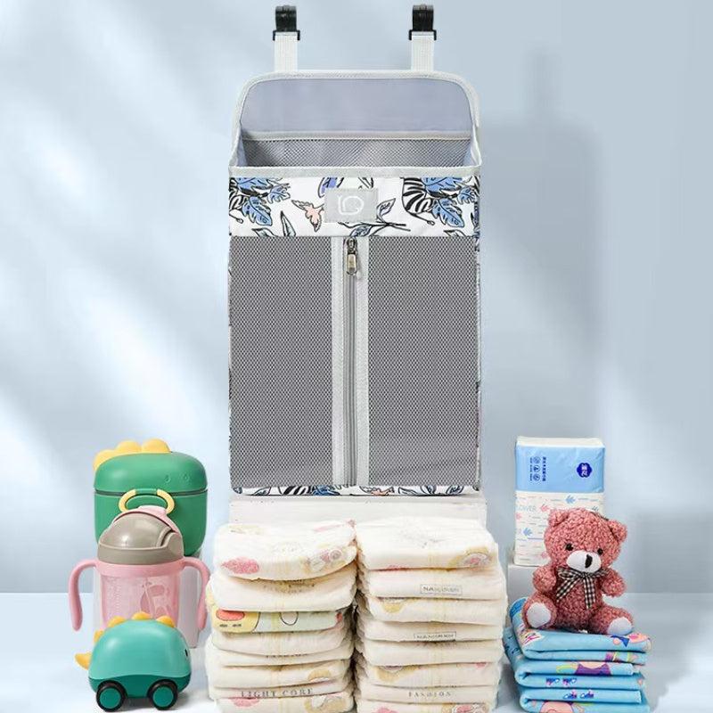 Functional Nursery Organizer Bag Hanging Storage for Diapers Wipes Toys