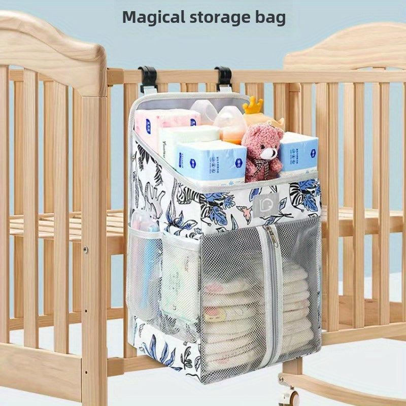 Functional Nursery Organizer Bag Hanging Storage for Diapers Wipes Toys