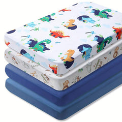 BEEWEED 4-Piece Microfiber Crib Sheets - Cozy & Soft for Boys and Girls