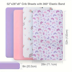 BEEWEED 4-Piece Microfiber Crib Sheets - Cozy & Soft for Boys and Girls