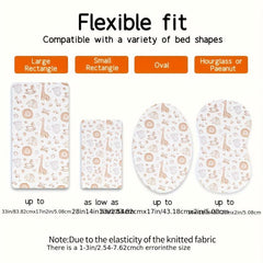 Happyflute 2pcs Pink Floral & Car Print Cradle Sheets