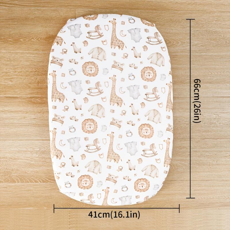 Happyflute 2pcs Pink Floral & Car Print Cradle Sheets