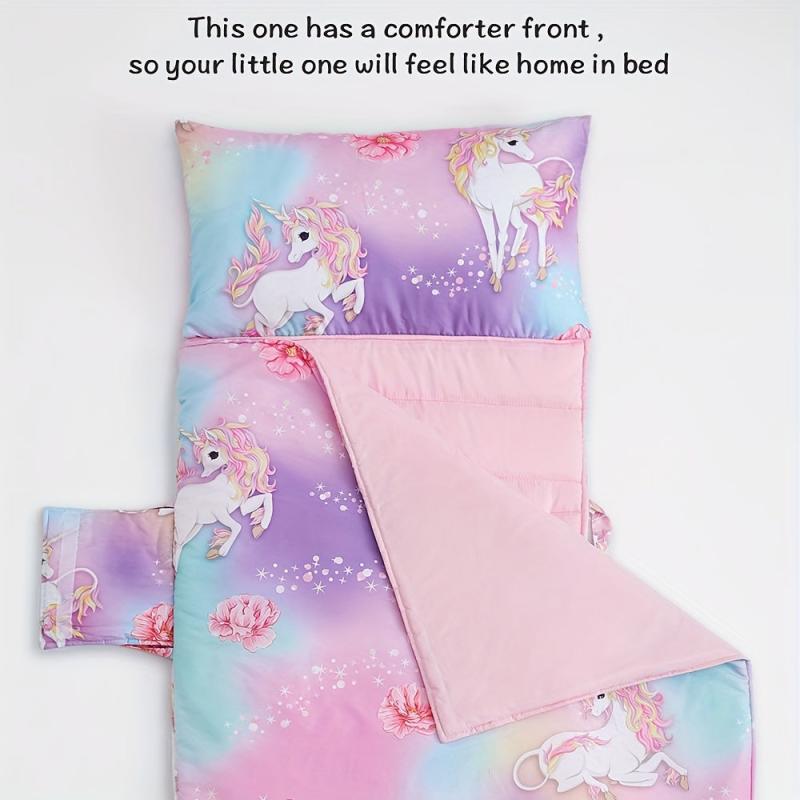 BEEWEED Unicorn Print Nap Mat for Kids 3-6 Years
