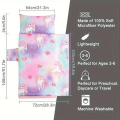 BEEWEED Unicorn Print Nap Mat for Kids 3-6 Years