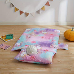 BEEWEED Unicorn Print Nap Mat for Kids 3-6 Years