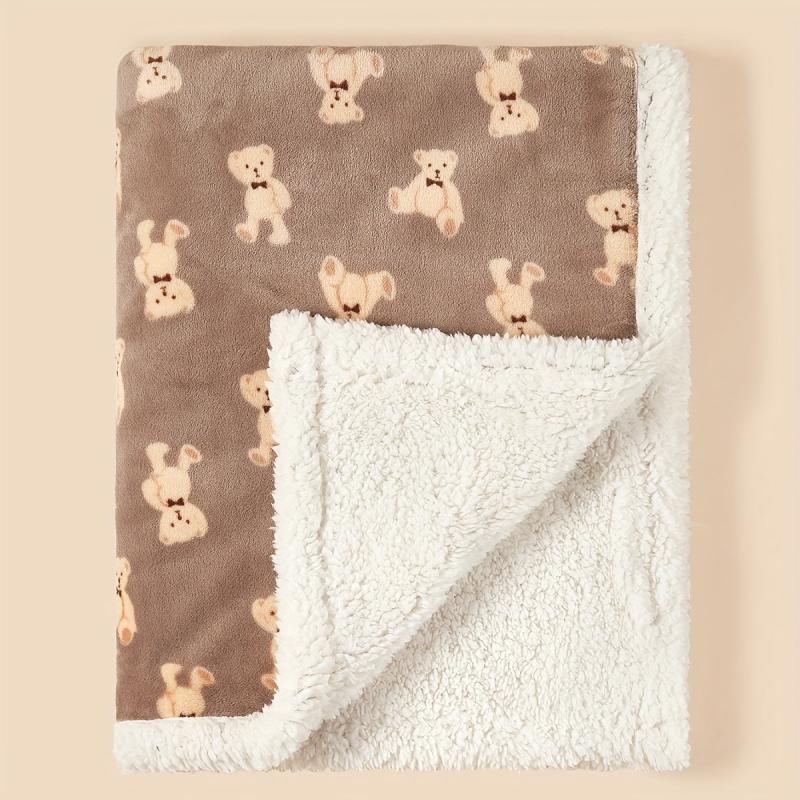 Double Layer Thick Flannel Blanket Stroller Blanket