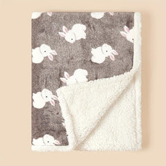 Double Layer Thick Flannel Blanket Stroller Blanket