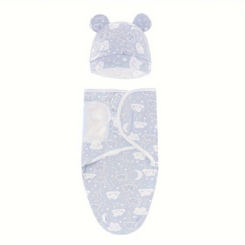Newborn Swaddle Blankets & Hats for Boys & Girls 0-6 Months