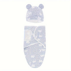 Newborn Swaddle Blankets & Hats for Boys & Girls 0-6 Months