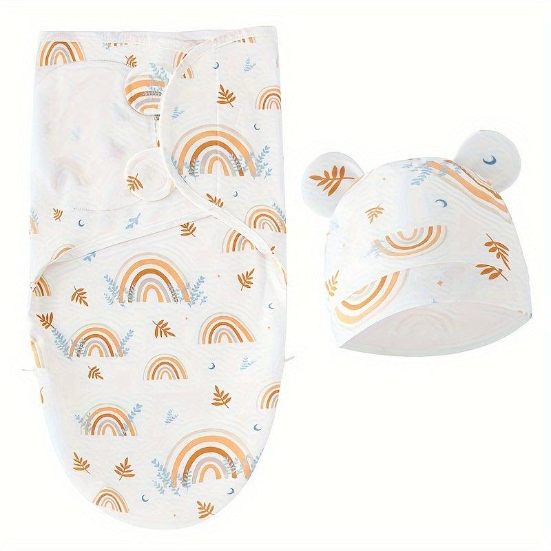 Newborn Swaddle Blankets & Hats for Boys & Girls 0-6 Months