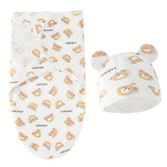 Newborn Swaddle Blankets & Hats for Boys & Girls 0-6 Months