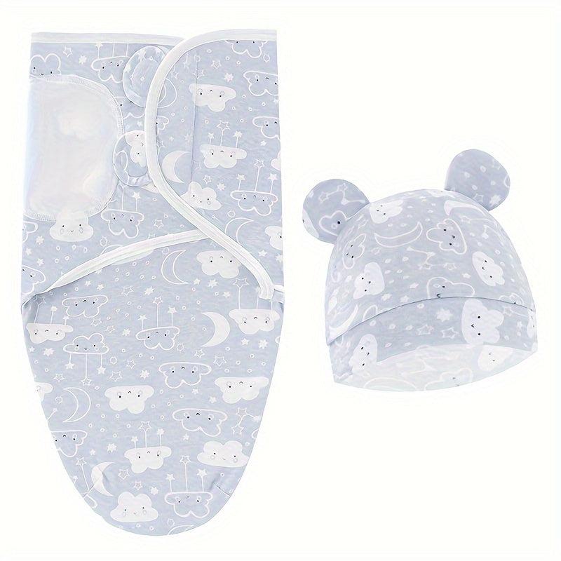 Newborn Swaddle Blankets & Hats for Boys & Girls 0-6 Months