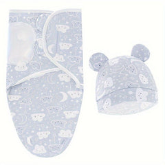 Newborn Swaddle Blankets & Hats for Boys & Girls 0-6 Months