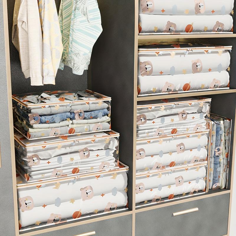 Large Capacity Transparent Clothes & Toy Storage Bag Organizer