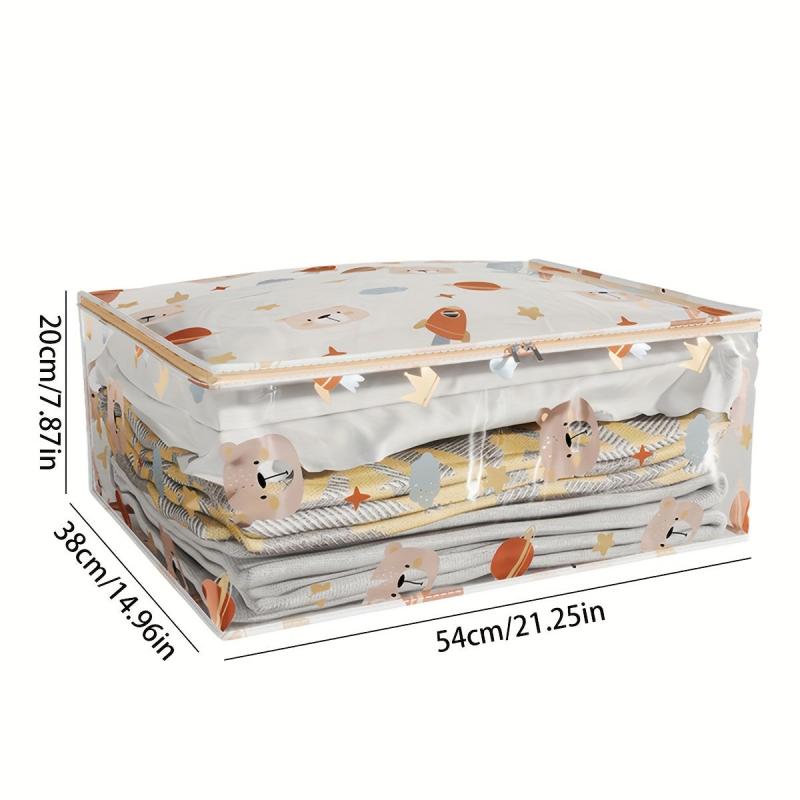 Large Capacity Transparent Clothes & Toy Storage Bag Organizer